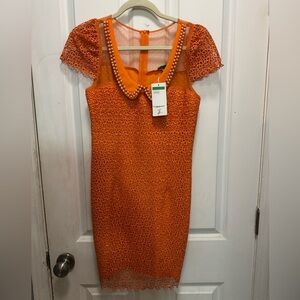 Elegant Orange Lace Dress